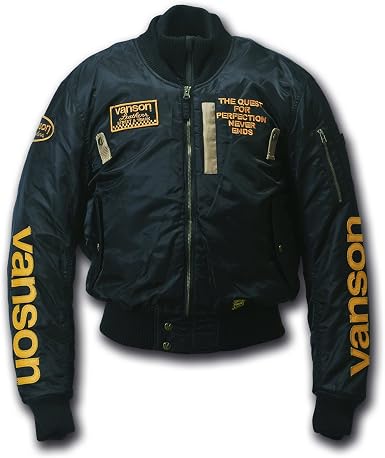 Vanson Leather Jacket Nylon Jacket Black 2XL VS16111W : Amazon.sg
